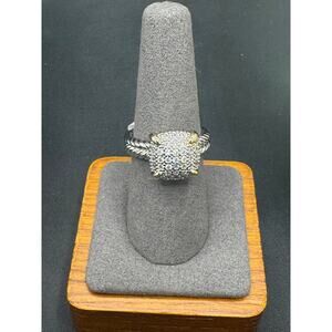 Two Tone Crystal Pave Ring Size 7
